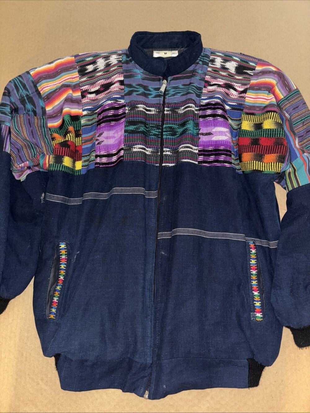 Vintage Guatemalan Handmade Jacket Full Zip Medium